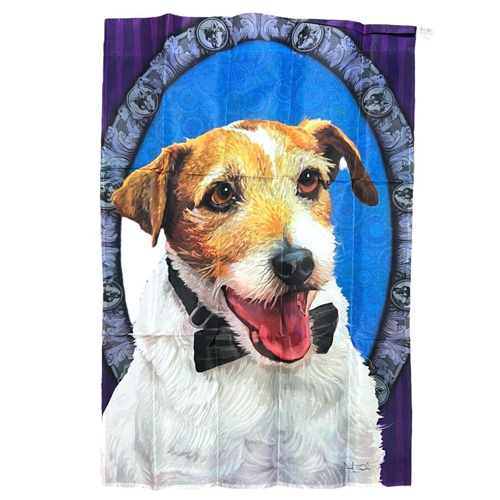 Jack Russell House Flag Man's Best Friend Pup Banner by Evergreen 29" x 43"